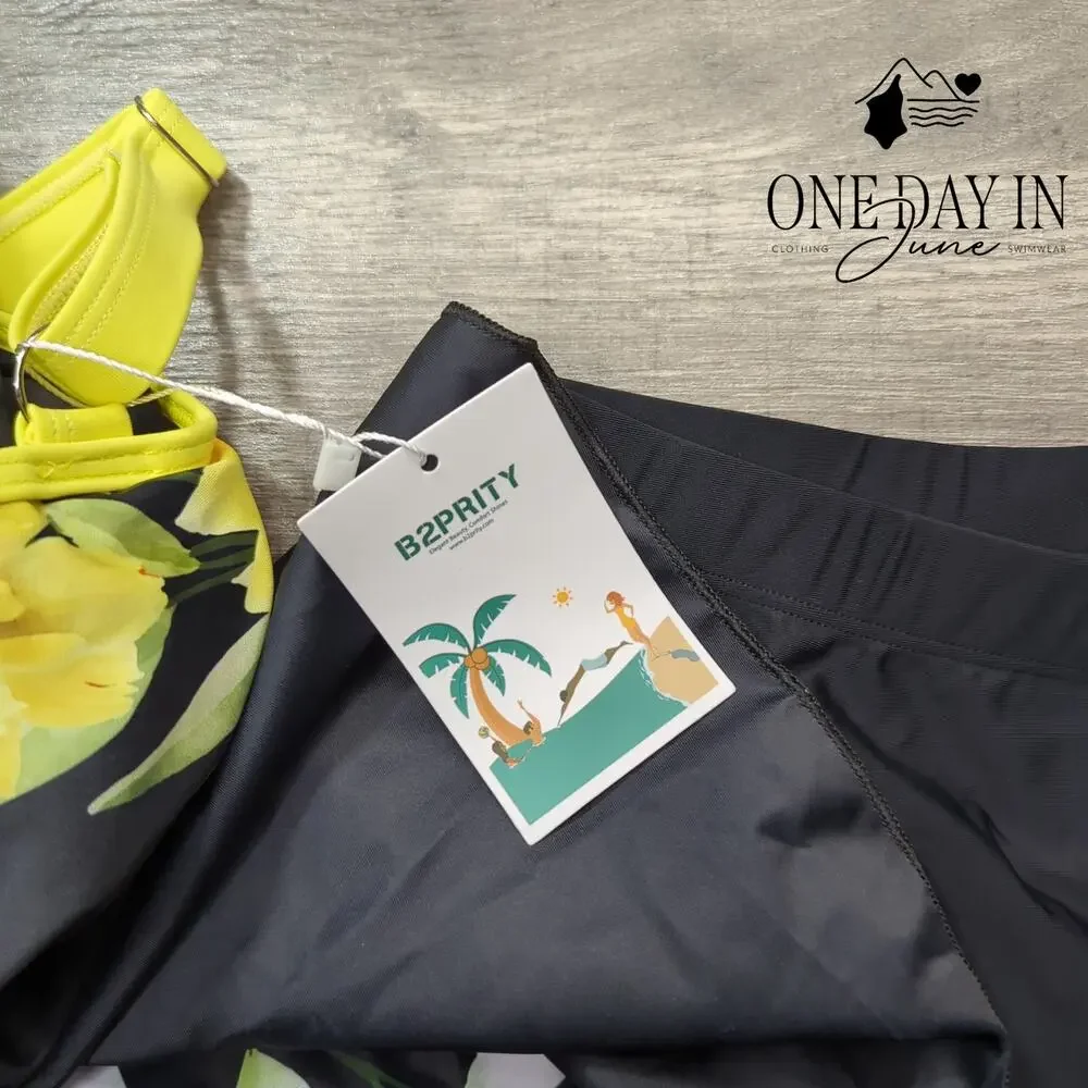 B2Prity Floral Boyshort Tankinii Swimsuit Size L